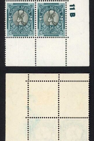 South Africa SG114c 1947 1/2d (All Screened) Cylinder Block Charcoal Printing