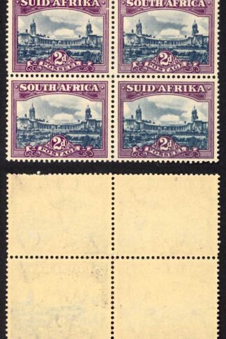 South Africa SG116 1950 2d Slate-blue and purple Pair U/M Cat 11 pounds