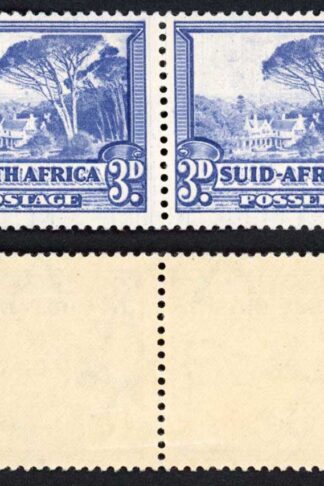 South Africa SG117 1949 3d Dull blue U/M Line through South Africa U/M