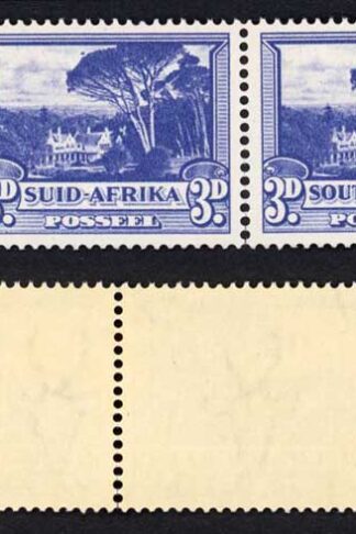 South Africa SG117a 1949 3d Blue U/M 15/2 Dot Above Tree 15/3 Rope in Tree
