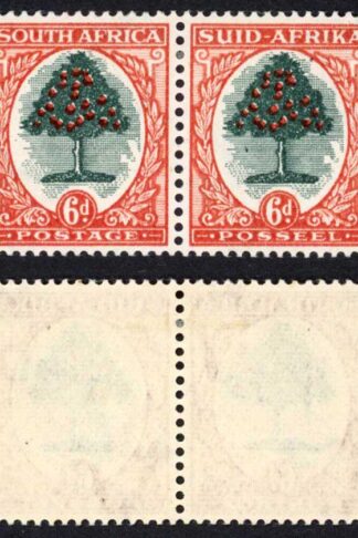 South Africa SG119 6d Green and Red-orange Green dot and Oval M/M