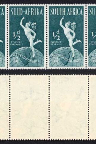 South Africa SG128 1/2d UPU R4/3 White Dot at left U/M