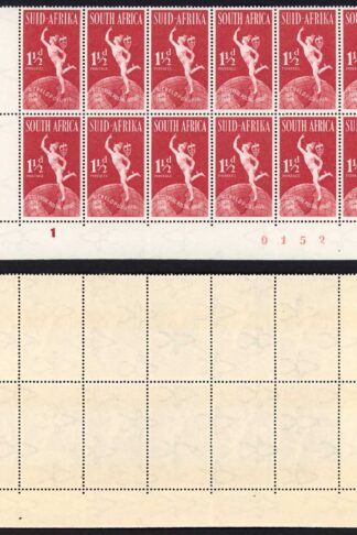 South Africa SG129 1 1/2d UPU R6/2 Dot in D in Value U/M