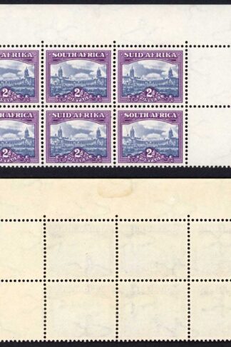 South Africa SG134 2d Blue and Violet R2/20 Smoking Chimney at left U/M
