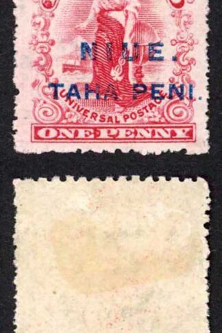 Niue SG9b 1d Carmine with Spaced I and E M/M Cat 15