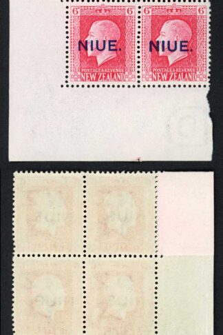 Niue SG14 6d Rose-red Block of 4 with Opt U/M Cat 64