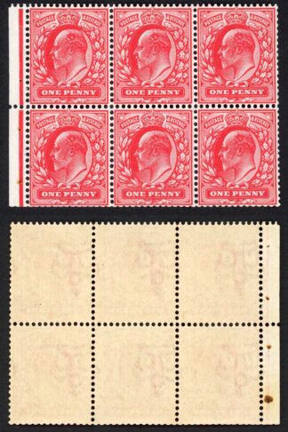 KEVII SG219aw DLR 1d Booklet Pane Wmk Inverted Top U/M Cat 375