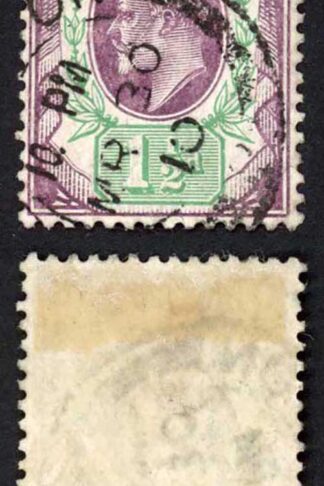 KEVII SG224 1 1/2d Slate purple and Bluish green DLR Chalky Paper Cat 24 pounds