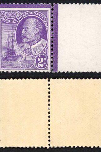 KEVII 1900 BRADBURY WILKINSON 2d printers sample in violet W/M