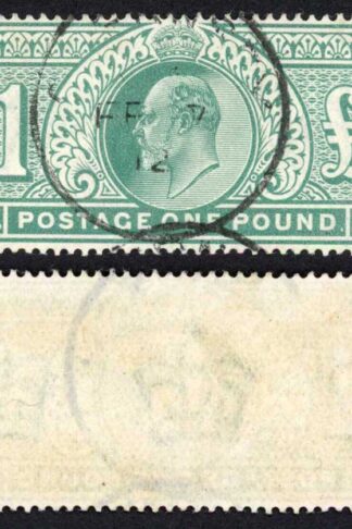 KEVII SG266 One Pound Dull Blue Green DLR Fine CDS