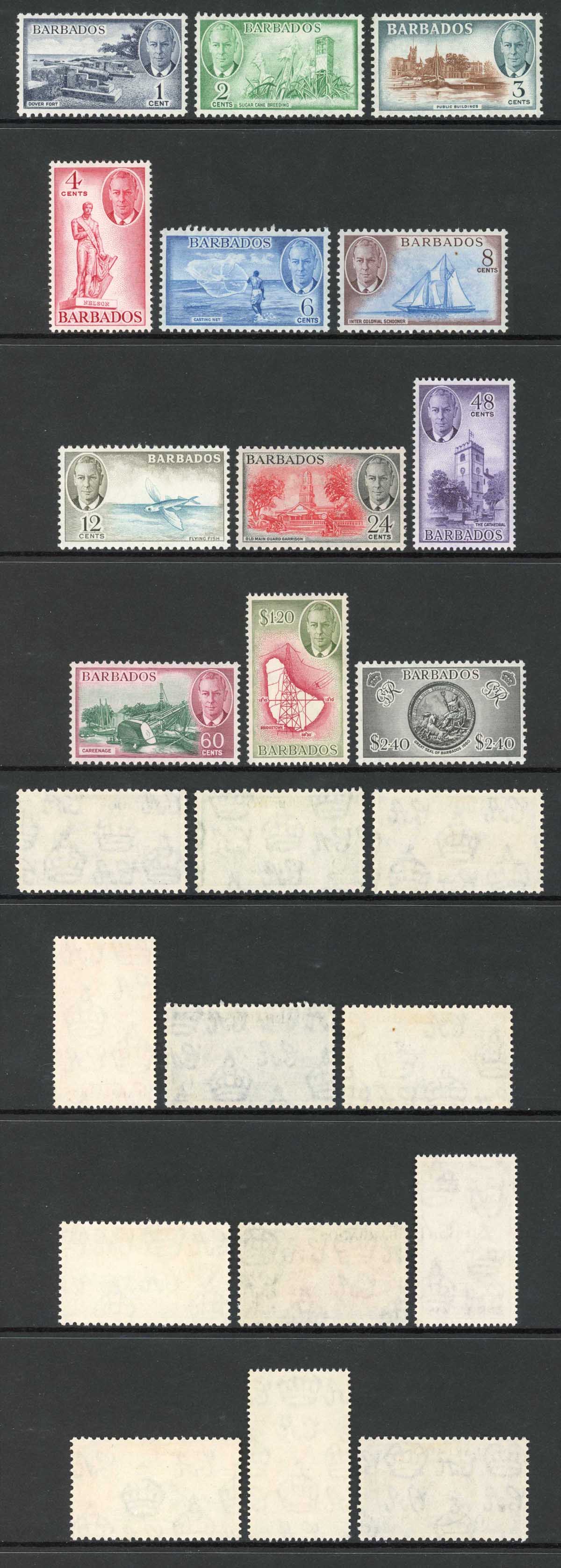 Barbados SG271/82 Barbados Set of 12 M/M Cat 65 pounds