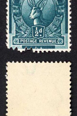 South Africa SG105 1/2d Blue-green Coil Pair with Perf Jam U/M