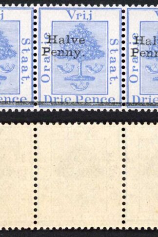 Orange Free State SG77 Halve Penny Opt to left and Slanting U/M