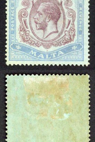 Malta SG103 2/- Funny Colour (tiny thin in wmk) M/M