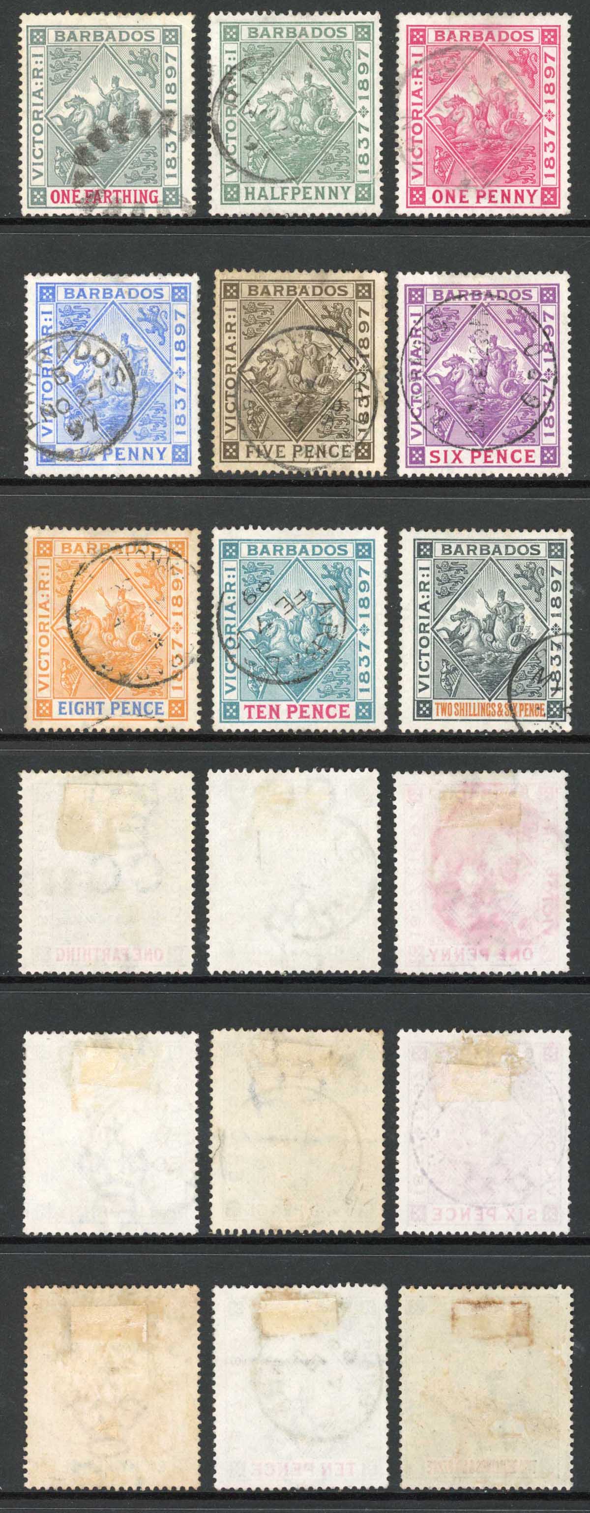 Barbados SG116/24 Diamond Jubilee Set of 9 Cat 190 pounds