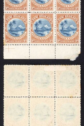 New Zealand SG247 1d Block of 9 (7 x U/M) Cat 54++++ pounds