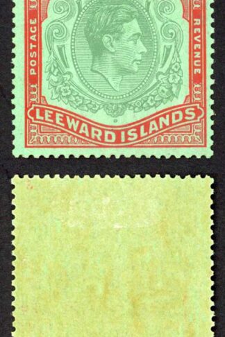 Leeward Is SG113 10/- Bluish Green and Deep Red/Green M/M Cat 200 pounds