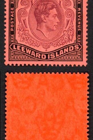 Leeward Is SG114b One Pound Perf 14 Brown-purple and Black/Salmon U/M Cat 45