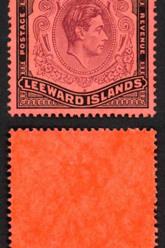 Leeward Is SG114b One Pound Perf 14 Brown-purple and Black/Salmon U/M Cat 45