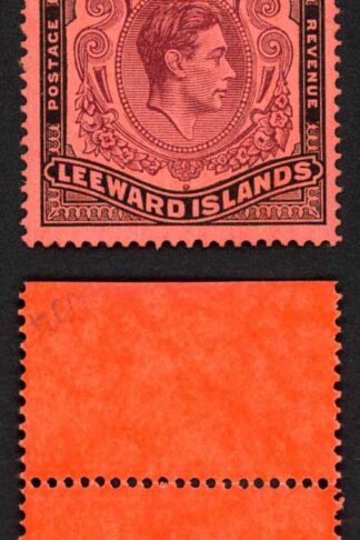 Leeward Is SG114b One Pound Perf 14 Brown-purple and Black/Salmon U/M Cat 45