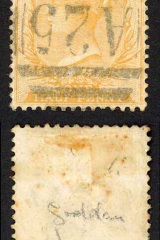Malta SG13 1/2d Yellow (tone patch) Wmk CC Cat 75 pounds