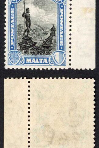 Malta SG170 3/- Inscr postage M/M Cat 22 pounds