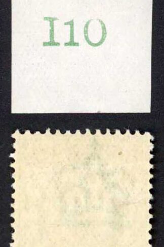 KEVII 1/2d Yellow-green I10 Co-extensive Rule Perf Type H1 M/M
