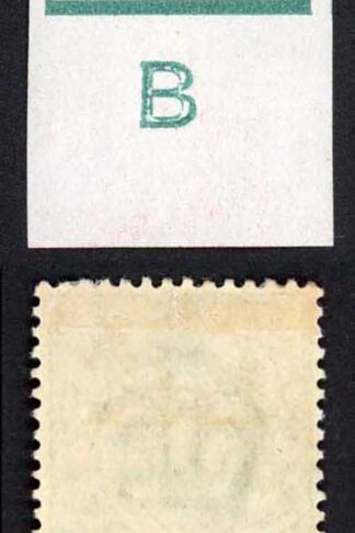 KEVII 1/2d Blue-green B Co-extensive Rule Perf Type H1 M/M