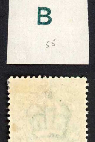 KEVII 1/2d Blue-green B Continuous Rule Perf Type H1 M/M