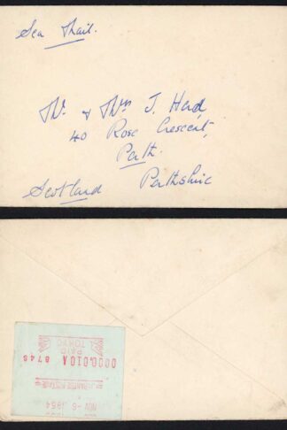Japan 1954 cover by Sea Mail to Scotland