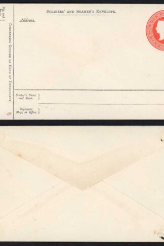 India 9p Red Soldiers and Seamens Envelope Mint