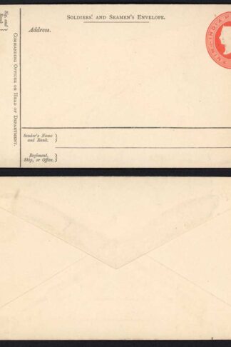 India 9p Red Soldiers and Seamens Envelope Mint