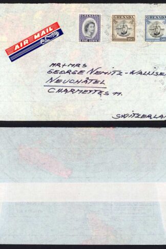 Grenada 1956 commercial Airmail cover to Switzerland