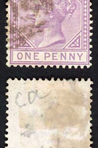 Nevis SG26 1d Lilac-mauve wmk CA fine used Cat 48 pounds