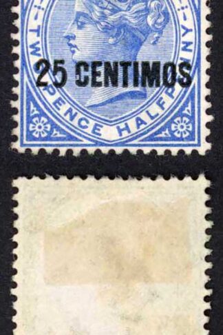Gibraltar SG18 25c on 2 1/2d M/M Cat 30 pounds