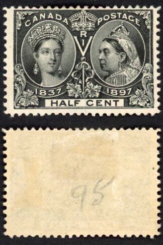 Canada SG121 1/2c Black 1897 Jubilee M/M Fresh Colour Cat 75 Pounds