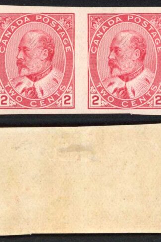 Canada SG177a KEVII 2c Pale rose-caeminr IMPERF PAIR Fresh Colour M/M Cat 30 Po