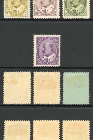 Canada SG173/87 KEVII Set of 7 Fresh Colour M/M Cat 1100 Pounds