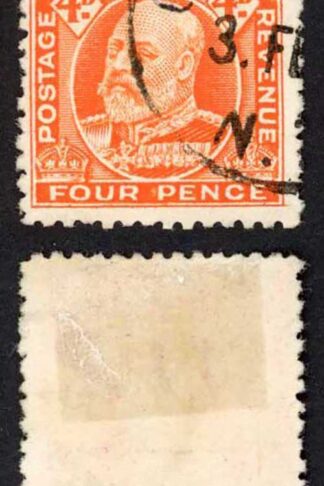 New Zealand SG396 4d Orange Perf 14 line Fresh Colour Cat 18 pounds