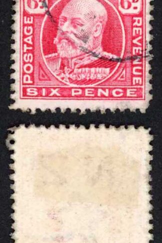 New Zealand SG398 6d Carmine Perf 14 line Fresh Colour Cat 15 pounds