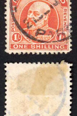 New Zealand SG399 1/- Vermilion Perf 14 line Fresh Colour Cat 18 pounds