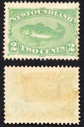 Newfoundland SG46 2c Yellow green Fresh Colour M/M Cat 75 pounds