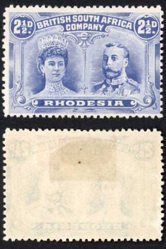 Rhodesia SG184 2 1/2d Ultramarine Perf 13.5 Fresh Colour M/M Cat 45 pounds