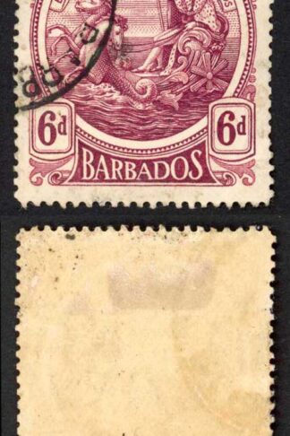 Barbados SG188 6d Purple Cat 11 pounds