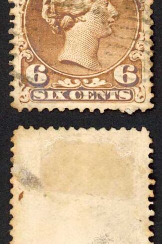 Canada SG60 6c Yellow-brown Thicker paper Fresh Colour Cat 70 pounds