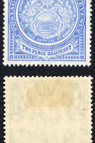 Antigua SG46 2 1/2d Ultramarine Wmk Mult CA Fresh Colours M/M Cat 23 pounds