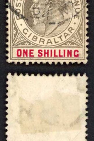 Gibraltar SG61a 1/- Chalky Wmk Mult CA Fresh Colour Cat 25 pounds