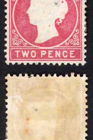 Gambia SG13B 2d Rose Wmk CC upright Mint toned gum Cat 65 pounds