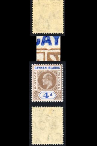 Cayman Is SG13 KEVII 4d Wmk MCA Both Varieties Dented Frame and Slotted Frame