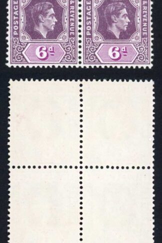 Leeward Is SG109a/ab KGVI 6d Broken E in U/M Block of 6  Fresh Colour cat 660 p
